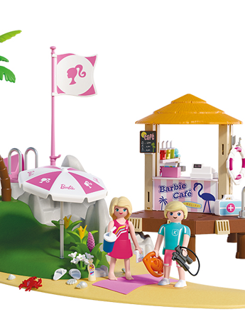 Playmobil x Barbie Beach Cafe Playset with Barbie and Ken Figures