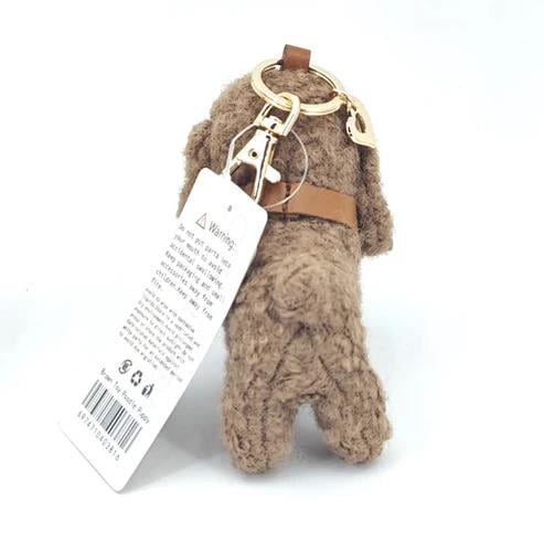 Locker Toys Leasholic Poodle (Brown) Leather Plush Charm 5.5-Inch - View 4