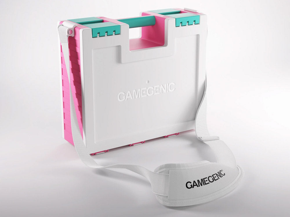 Gamegenic Game Castle (Pink/White/Teal) Storage Box for Board Games - View 2