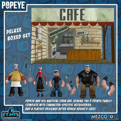 Mezco Toyz Popeye Classic Comic Strip 5 Points Deluxe Boxed Set with Bluto and Olive Oyl - View 10
