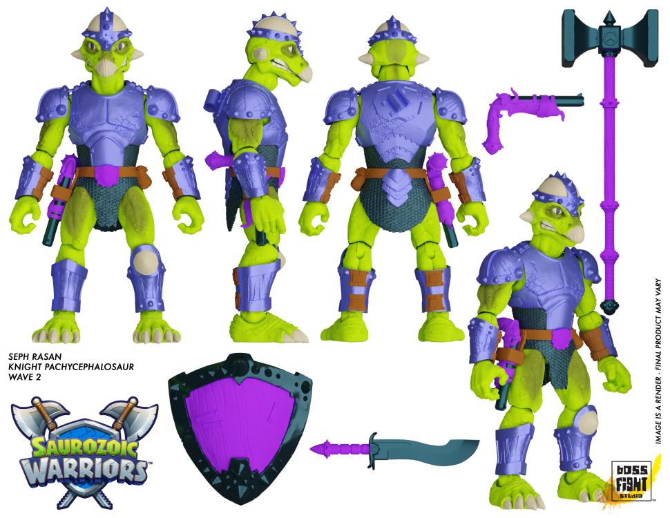 Boss Fight Studio Saurozoic Warriors Seph Rasan Knight Pachycephalosaur 1/12 Scale Figure - View 4