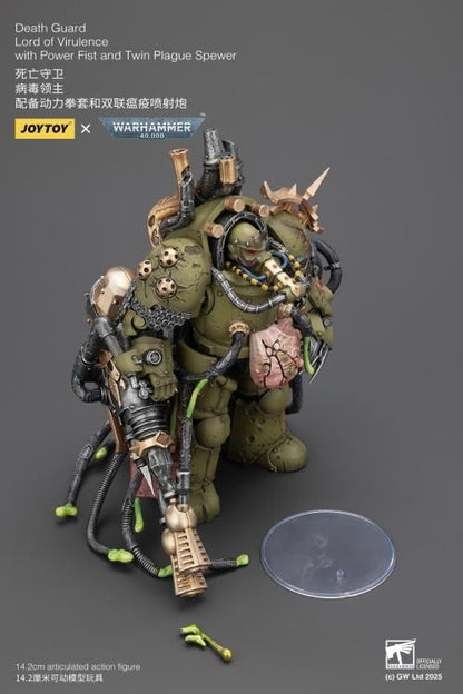 JoyToy Warhammer 40,000 Death Guard Lord of Virulence with Power Fist and Twin Plague Spewer 1/18 Scale Action Figure - View 11