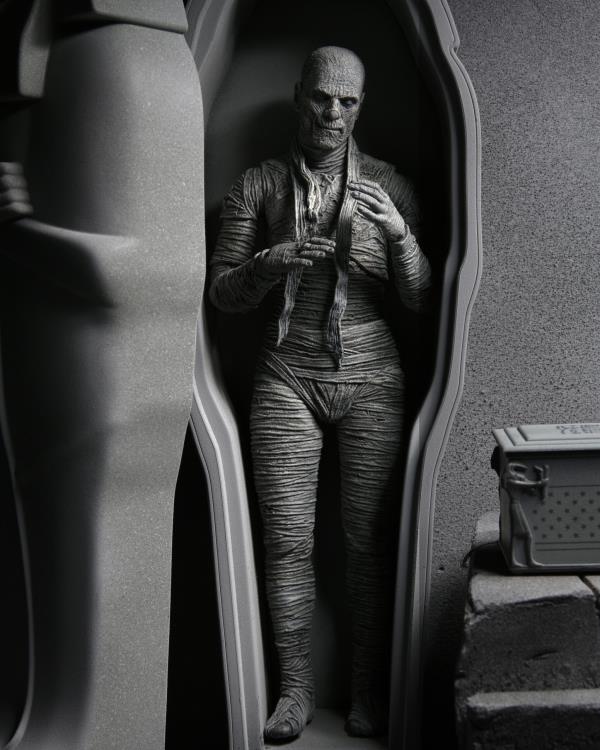 NECA Universal Monsters Ultimate Mummy (Black and White) 90th Anniversary Figure - View 4