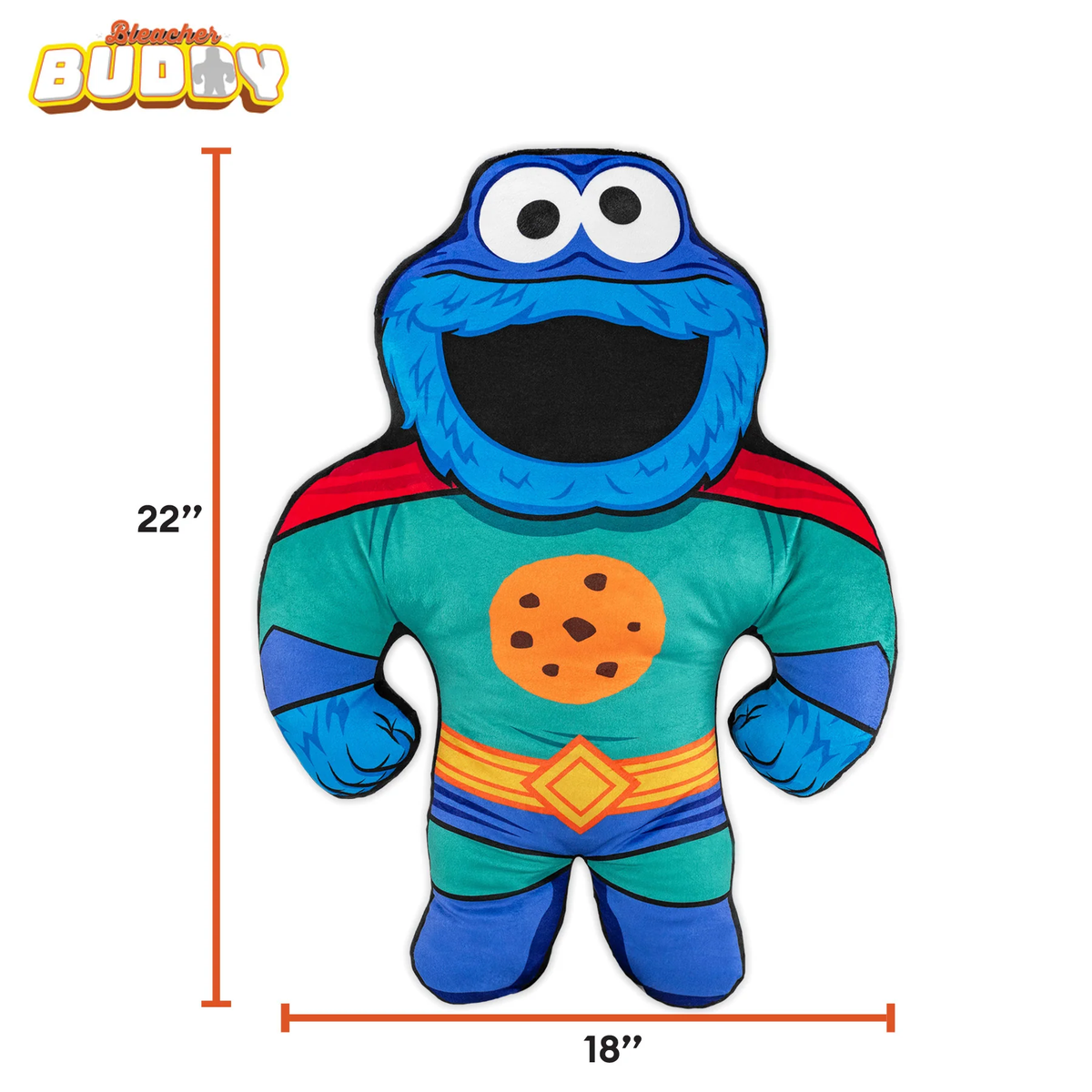 Uncanny Brands Sesame Street Bleacher Buddy Cookie Monster Superhero 22-Inch Plush - View 8