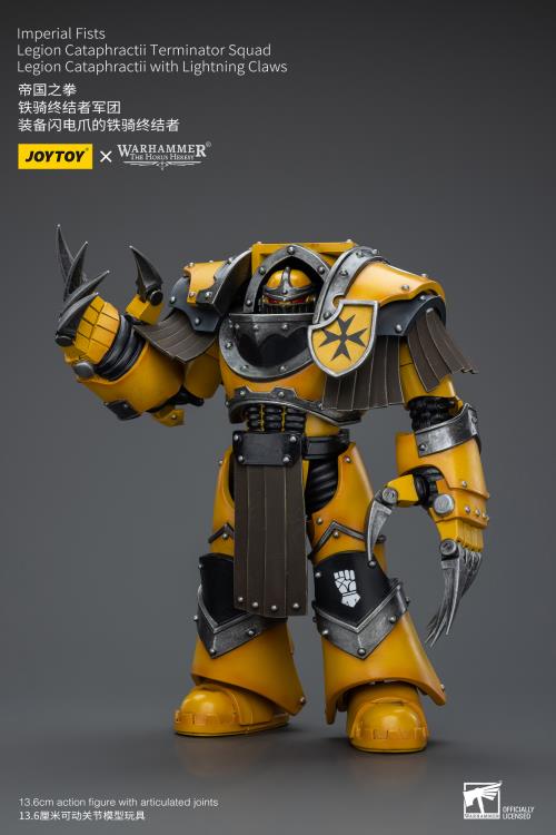 JoyToy Warhammer The Horus Heresy Imperial Fists Legion Cataphractii Terminator Squad Terminator with Lightning Claws 1/18 Scale Action Figure - View 5