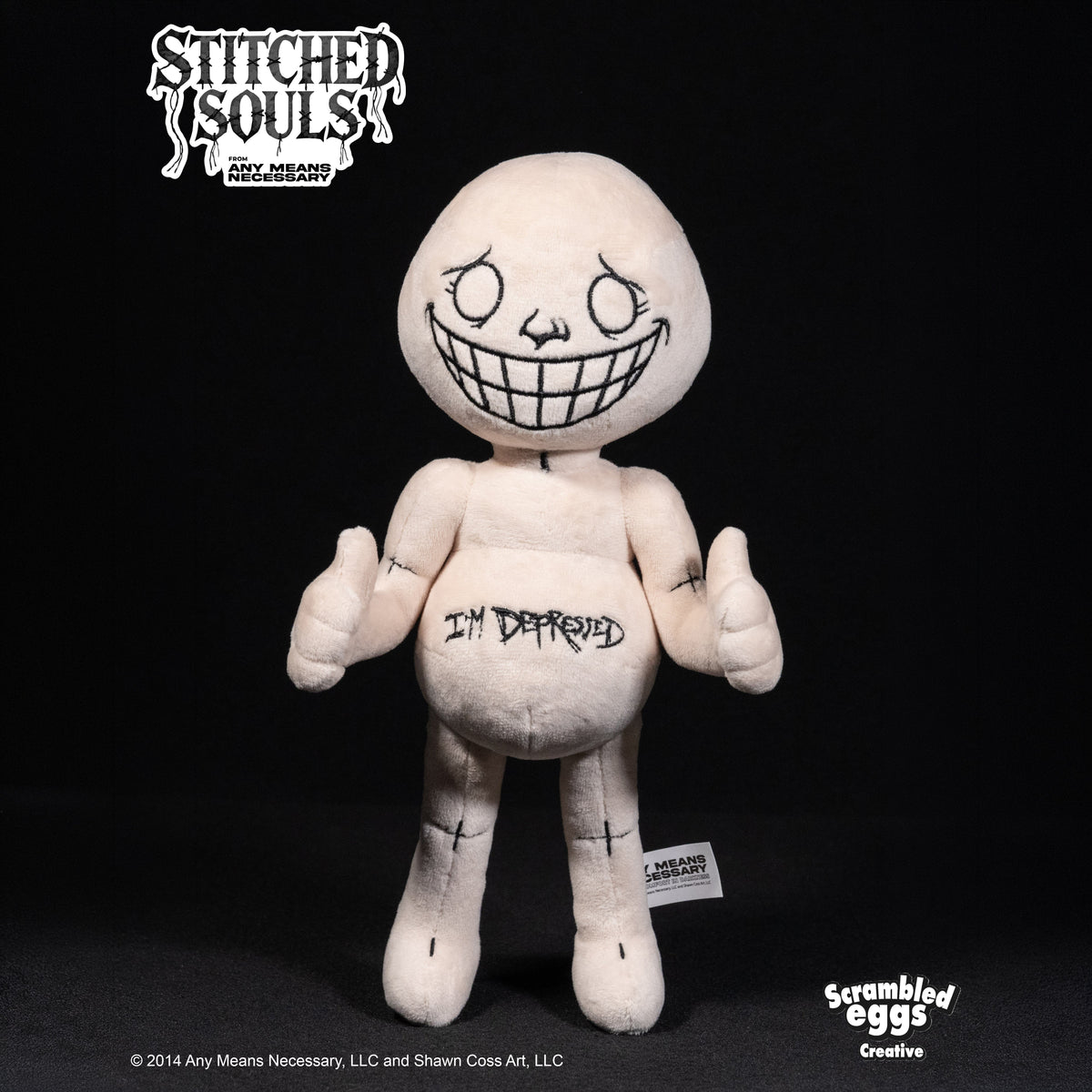 Scrambled Eggs Creative Stitched Souls I'm Depressed 12-Inch Polyester Plush - View 4