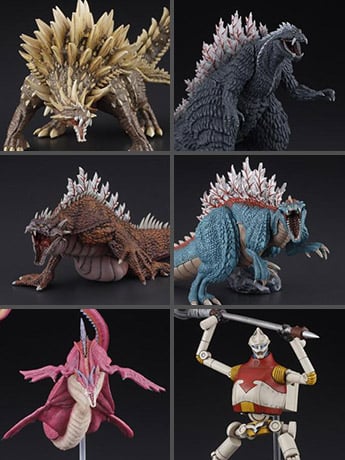 Art Spirits Godzilla Singular Point Hyper Modeling Series Box of 6 Figures