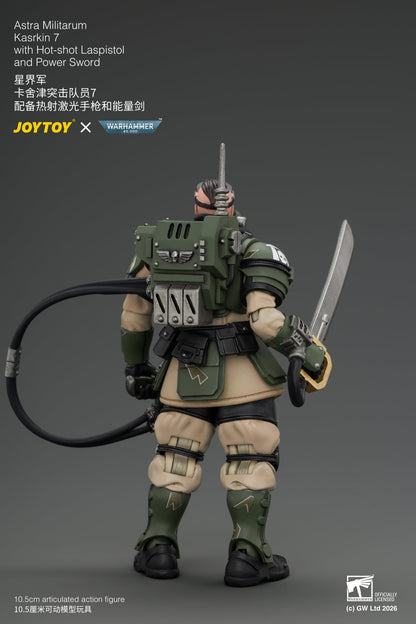 JoyToy Warhammer 40,000 Astra Militarum Kasrkin 7 with Hot-shot Laspistol and Power Sword 1/18 Scale Action Figure - View 6
