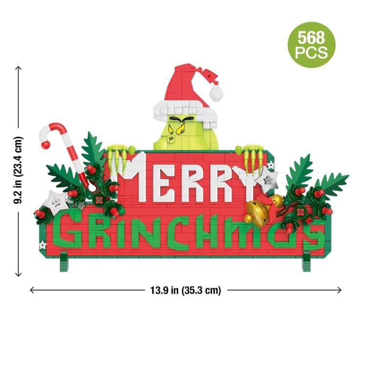 Brickcraft Dr. Seuss Merry Grinchmas Holiday Sign Brick Building Set - View 5