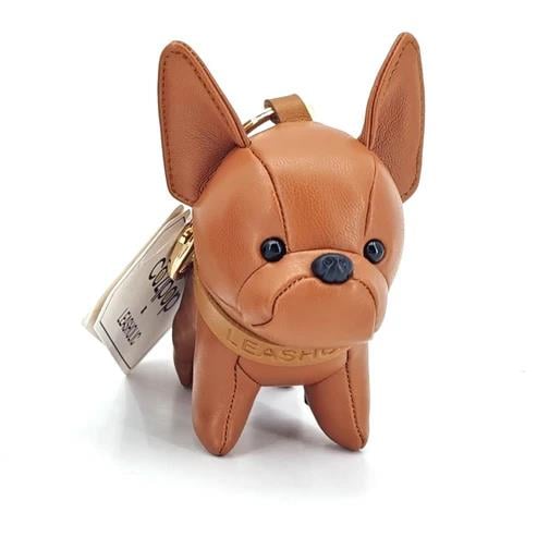 Locker Toys Leasholic Bulldog (Brown) Leather Plush Charm, 5.5-Inch - View 5