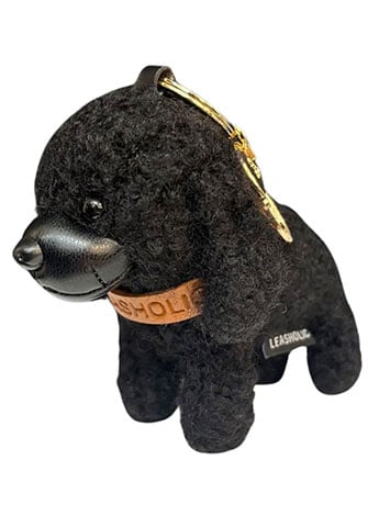 Locker Toys Leasholic Poodle (Black) Leather Plush Charm 5.5-Inch