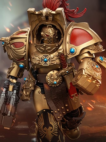 JoyToy Warhammer The Horus Heresy Legio Custodes Aquilon Terminator Squad Aquilon with Twin-Linked Adrathic Destructor 1/18 Scale Action Figure