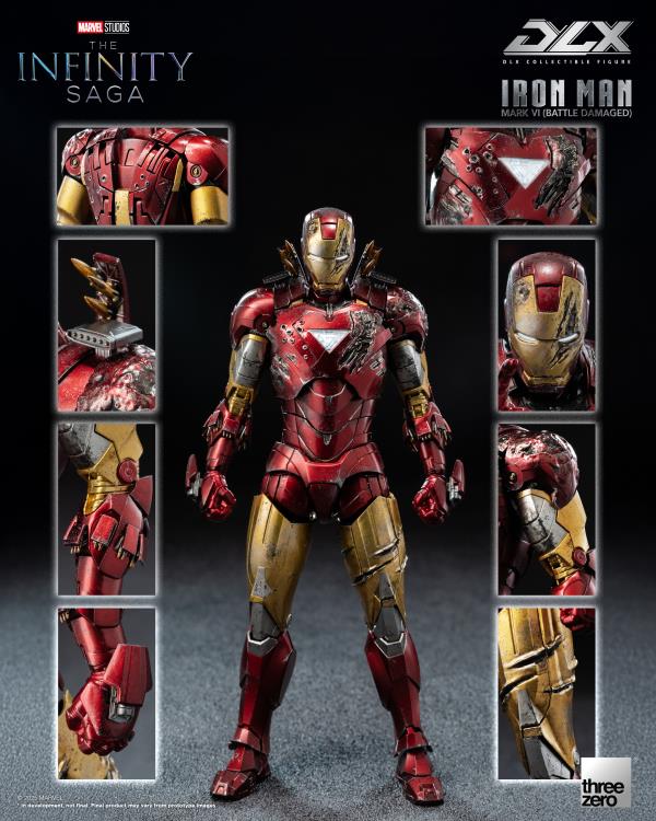threezero Marvel Infinity Saga DLX Iron Man Mark 6 (Battle Damaged Ver.) 1/12 Scale 7-Inch Action Figure - View 15