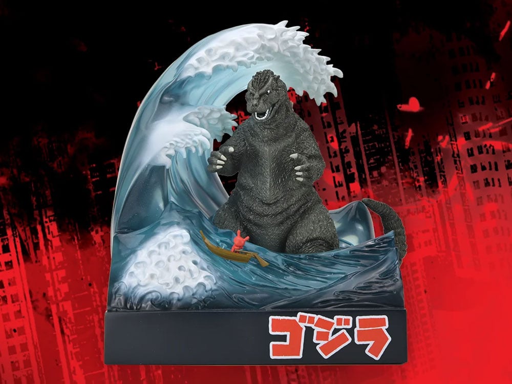 Kidrobot Godzilla in Wave with Dunny 8-Inch Resin Limited Edition Art Figure - View 2