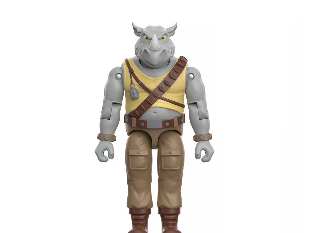 Super7 Teenage Mutant Ninja Turtles ReAction+ Rocksteady Plastic Action Figure - View 2
