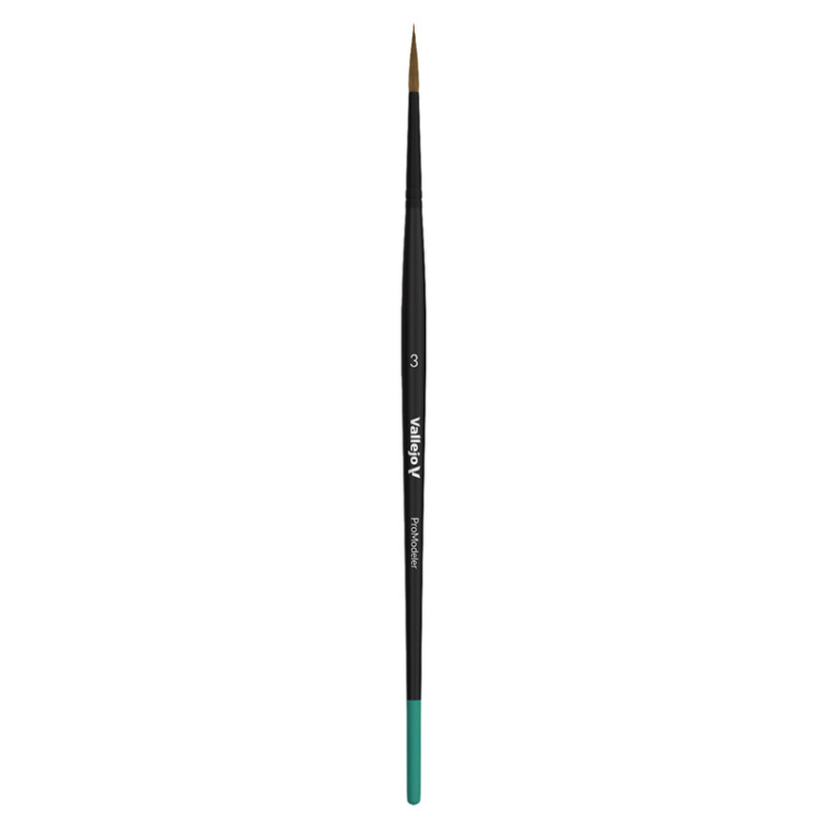 Vallejo Natural Hair Round No.3 Pro Modeler Brush for Model Painting - View 3