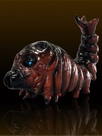 Kaiyodo Godzilla vs. Mothra MAME Mothra Larva Soft Vinyl Garage Kit Model Kit, 3-Inch