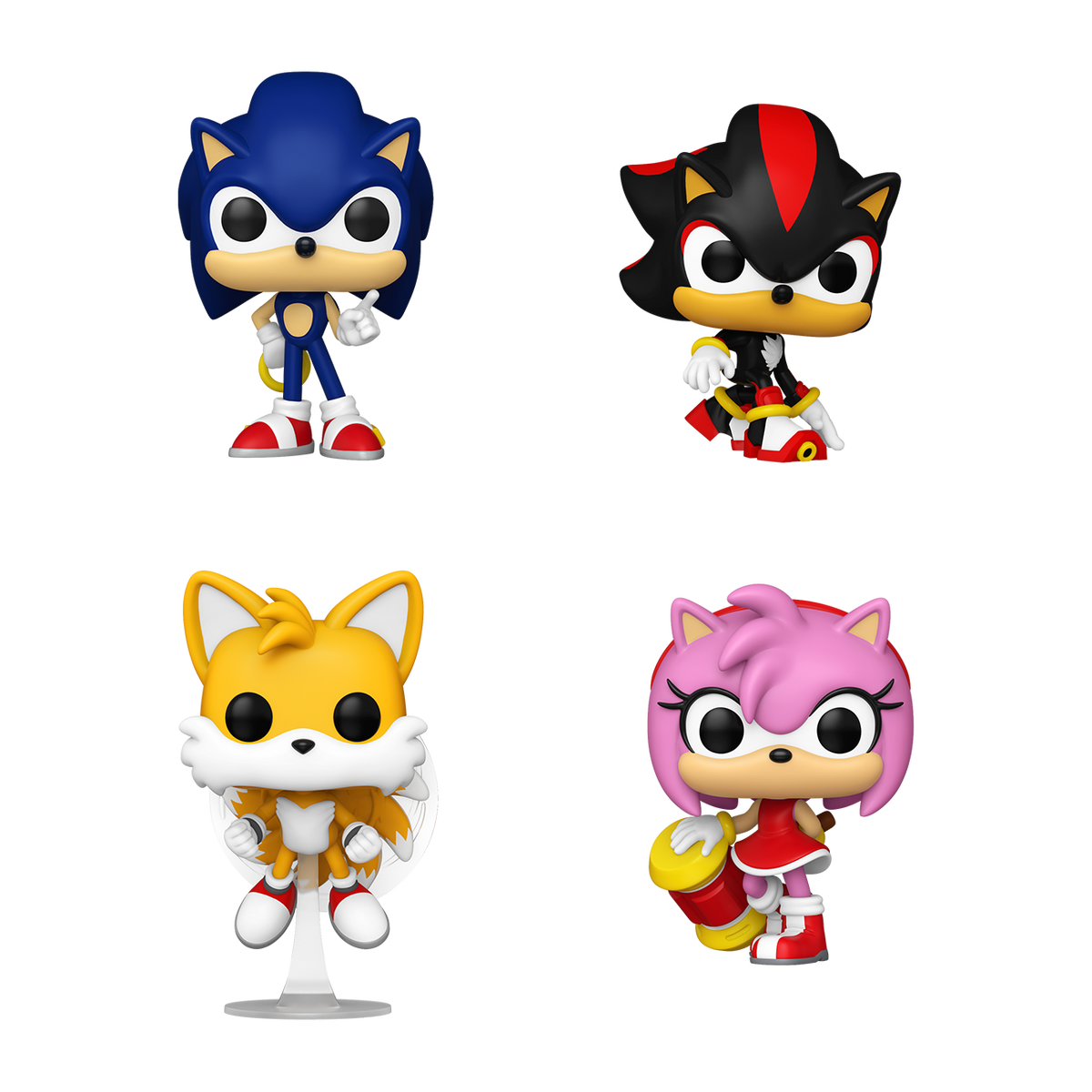 Funko Pop! Games Sonic the Hedgehog Four-Pack Sonic with Ring, Tails, Amy, Shadow Glow-in-the-Dark - View 8