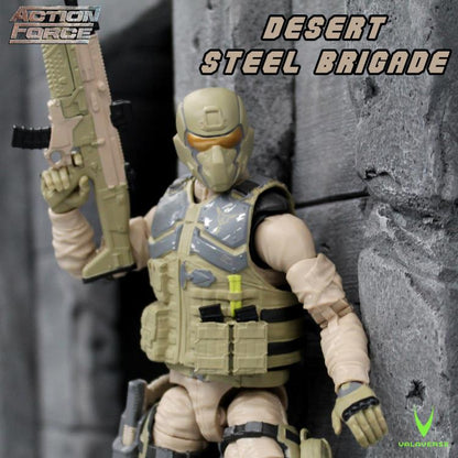 Valaverse Action Force Desert Steel Brigade 1/12 Scale Plastic Figure - View 3