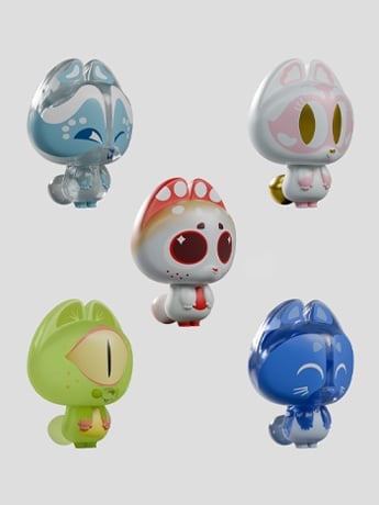 Kaleidos Creative Dump Box of 4 Figures, 3-Inch PVC Collectible Figure Set