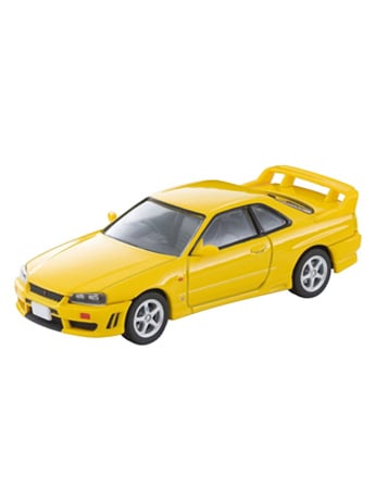 Tomytec Tomica Limited Vintage LV-N365a 1998 Nissan Skyline 2-Door Sports Coupe 25GT Turbo with Optional Parts (Yellow) 1/64 Scale Model