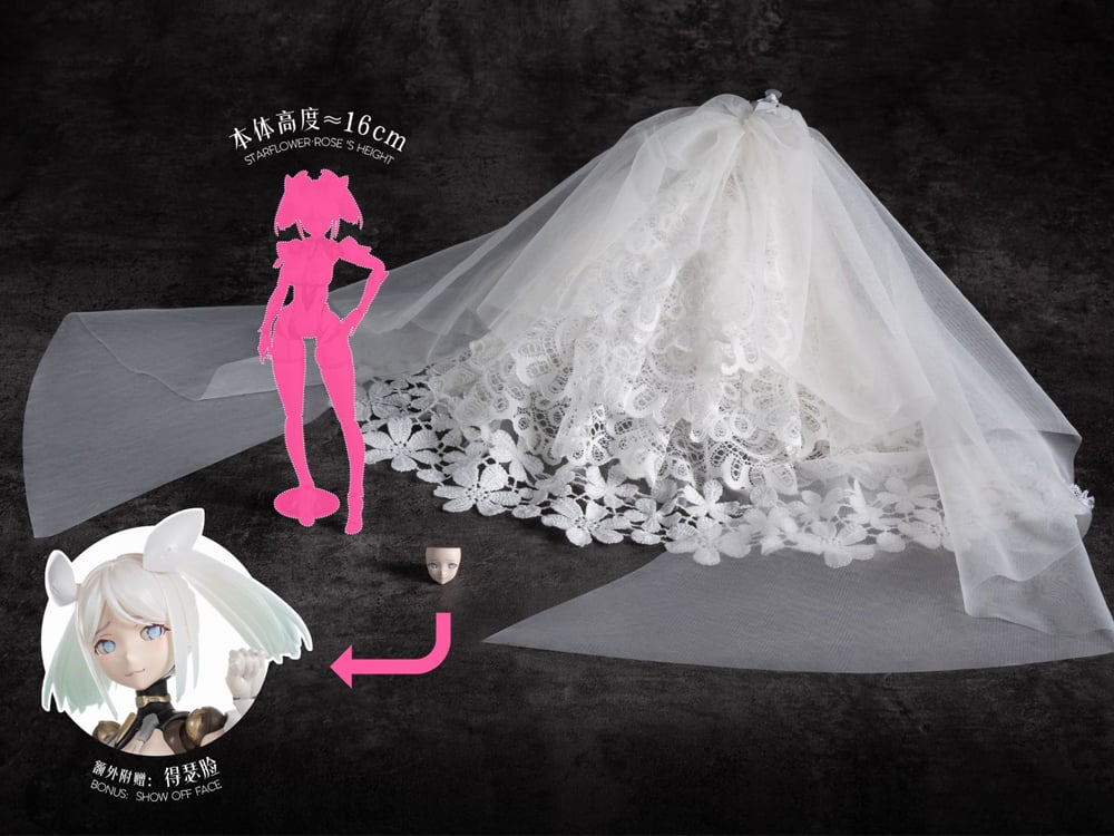 Earnestcore Craft Rosado Project Starflower Rose Wedding Dress 1/10 Scale Accessory with Bonus - View 2
