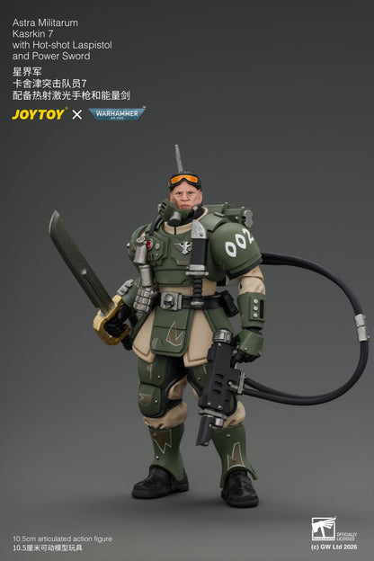 JoyToy Warhammer 40,000 Astra Militarum Kasrkin 7 with Hot-shot Laspistol and Power Sword 1/18 Scale Action Figure - View 5