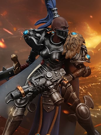 JoyToy Warhammer The Horus Heresy Sisters of Silence Argent Lynx Vigilator Cadre Vigilator 1/18 Scale Action Figure (Ver. 2)