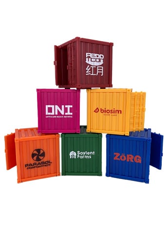 Monster Fight Club Monster Scenery Cargo Containers (Short Ver.) Game-Ready Tabletop Scenery Set