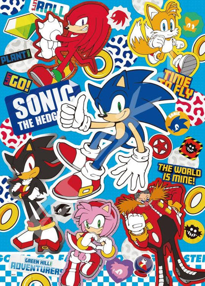 Ensky Sonic the Hedgehog Sticker Collection 500-Piece Jigsaw Puzzle - View 3
