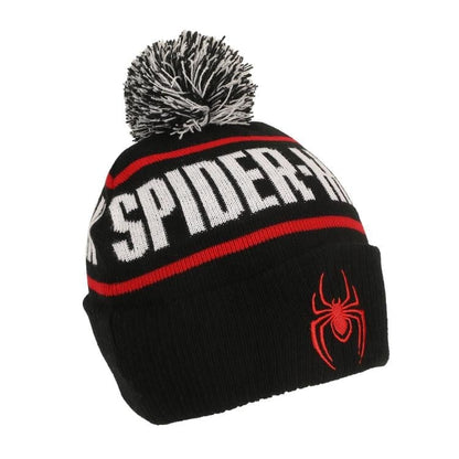 Bioworld Marvel Spider-Man Logo Black Cuff Beanie Hat in Acrylic - View 4