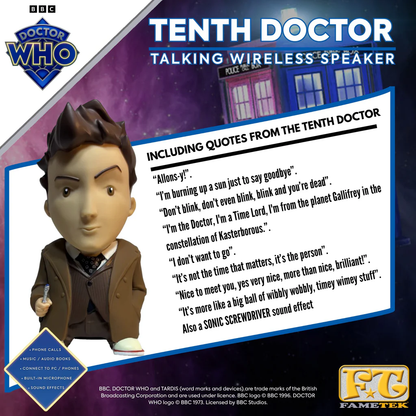 FameTek Doctor Who 10th Doctor 6-Inch Vinyl Bluetooth Speaker - View 7