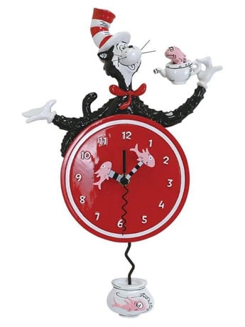 Enesco Dr. Seuss The Cat in the Hat 9.06-Inch Resin Wall Clock