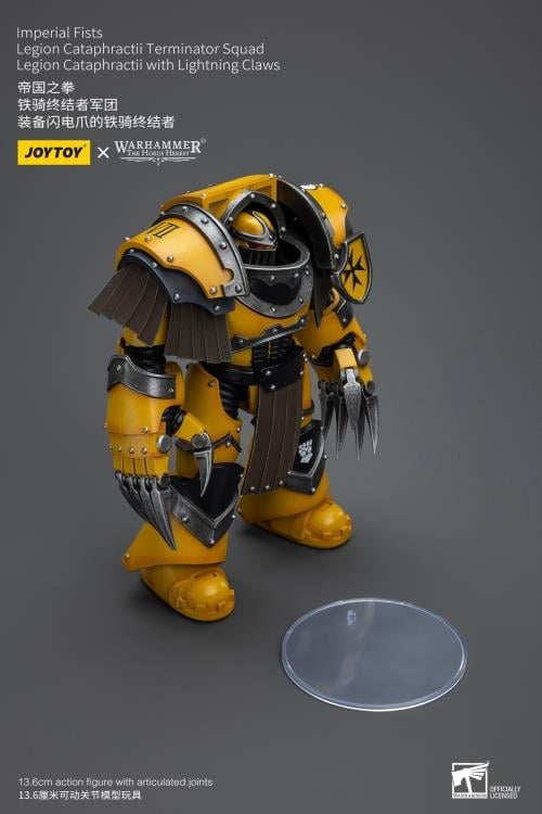 JoyToy Warhammer The Horus Heresy Imperial Fists Legion Cataphractii Terminator Squad Terminator with Lightning Claws 1/18 Scale Action Figure - View 11