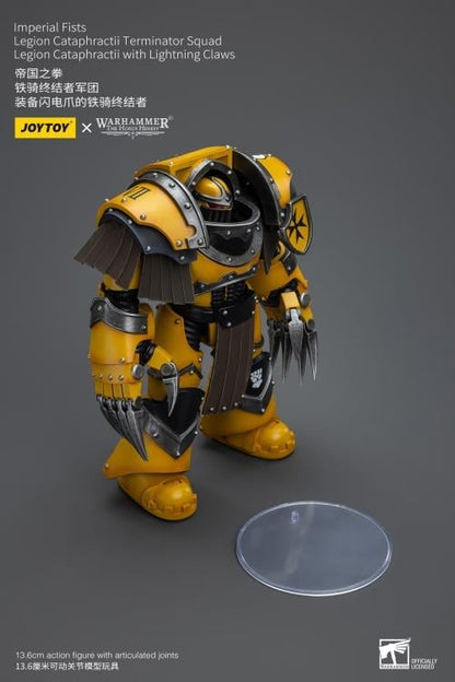 JoyToy Warhammer The Horus Heresy Imperial Fists Legion Cataphractii Terminator Squad Terminator with Lightning Claws 1/18 Scale Action Figure - View 11
