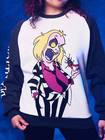 Cakeworthy Beetlejuice Retro Raglan Sweater Collectible