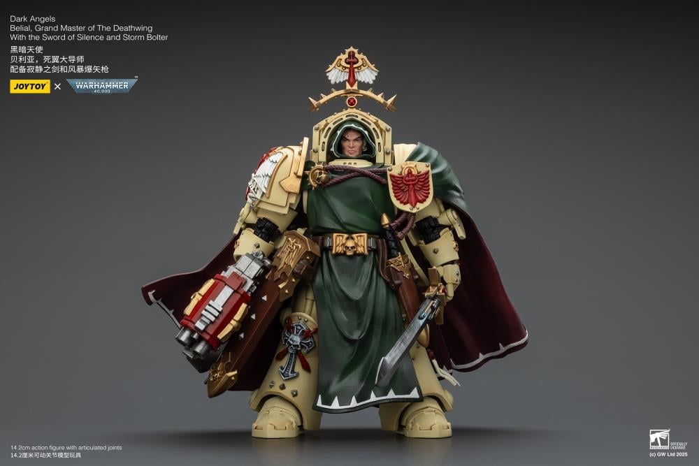 JoyToy Warhammer 40,000 Dark Angels Belial, Grand Master of the Deathwing with the Sword of Silence and Storm Bolter 1/18 Scale Action Figure - View 4