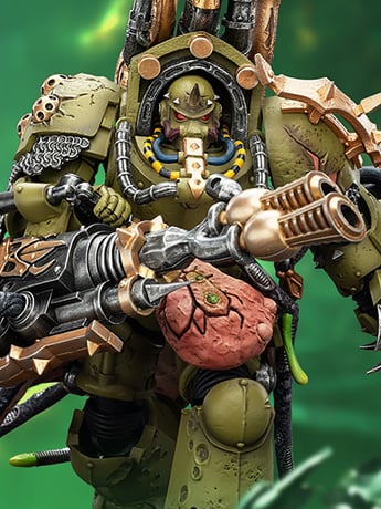 JoyToy Warhammer 40,000 Death Guard Lord of Virulence with Power Fist and Twin Plague Spewer 1/18 Scale Action Figure