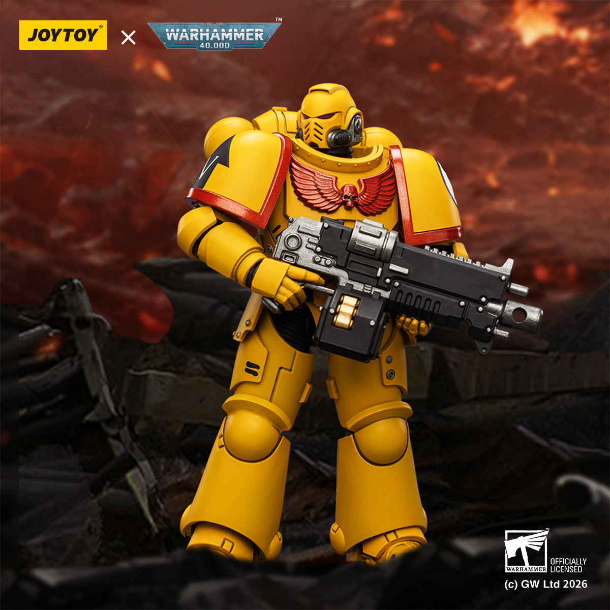 JoyToy Warhammer 40,000 Imperial Fists Intercessor 1/18 Scale Plastic Action Figure - View 3