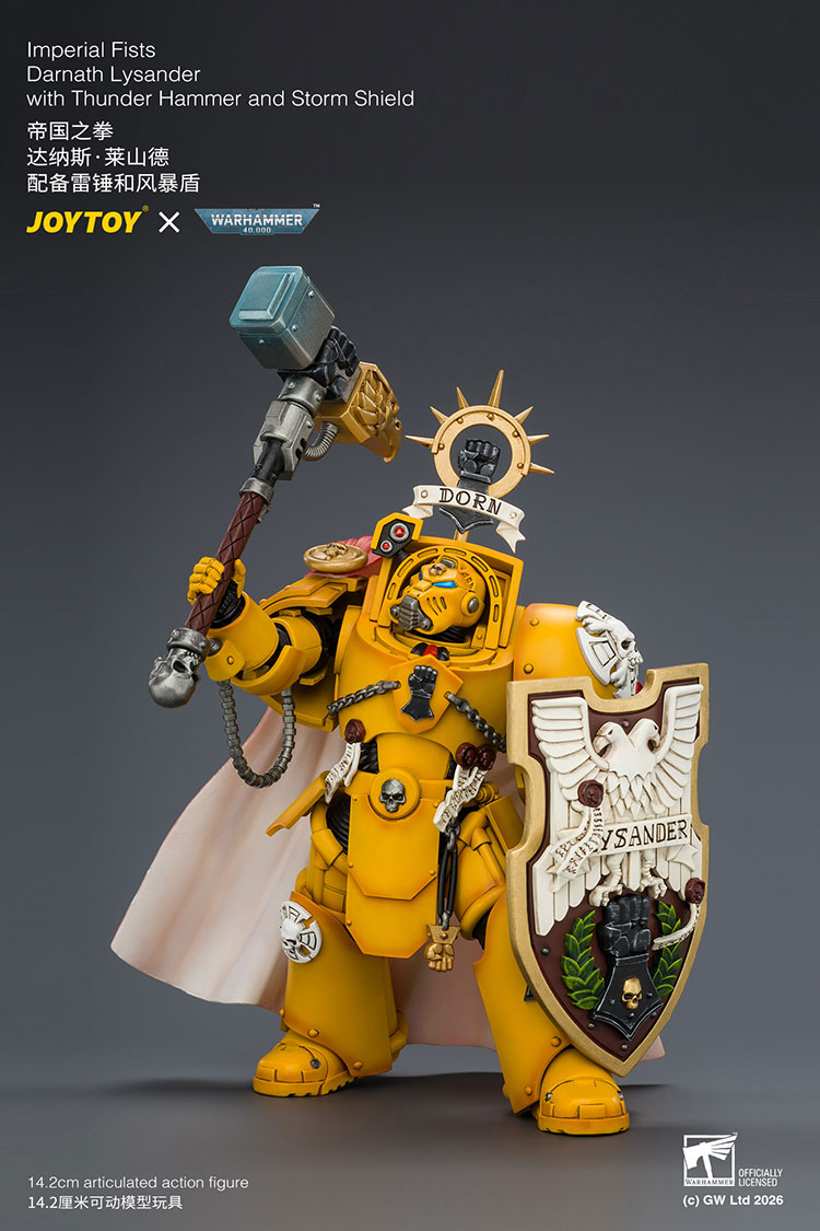 JoyToy Warhammer 40,000 Imperial Fists Darnath Lysander 1/18 Scale Plastic Action Figure 5.6-Inch - View 10