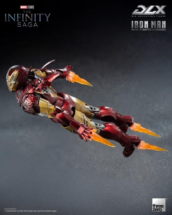 threezero Marvel Infinity Saga DLX Iron Man Mark 6 (Battle Damaged Ver.) 1/12 Scale 7-Inch Action Figure - View 9