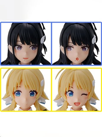 Bandai The Idolmaster Shiny Colors 30 Minutes Sisters Option Hair Style & Face Parts (Kazano Hiori & Hachimiya Meguru) Accessory Kit Set