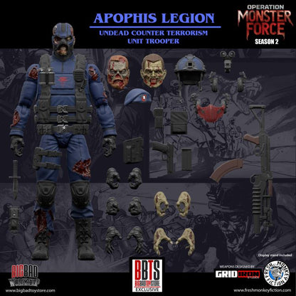 BigBadWorkShop Operation: Monster Force Season Zero Apophis Legion Counter Terrorism Unit Trooper 1/12 Scale Action Figure - View 9