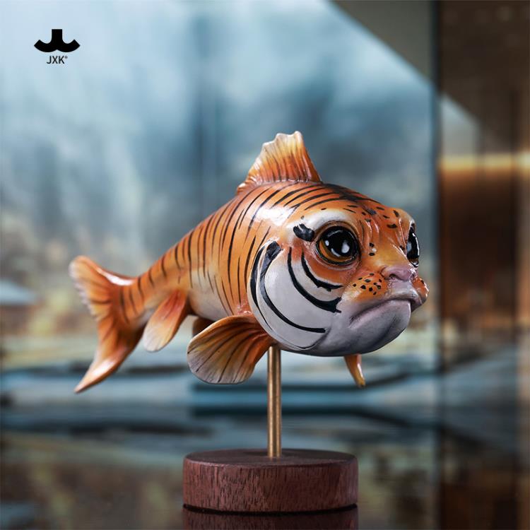 JxK.Studio Tiger-Growl Fish 4.3-Inch Resin and Metal Figure - View 4