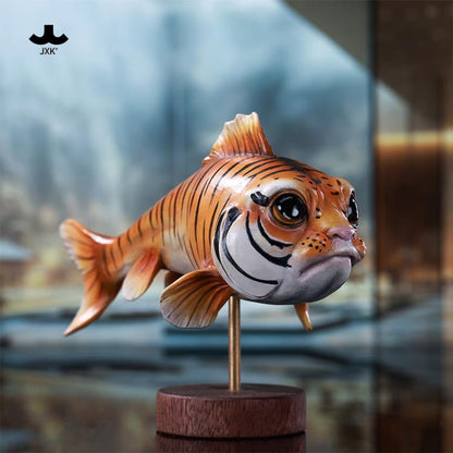 JxK.Studio Tiger-Growl Fish 4.3-Inch Resin and Metal Figure - View 4