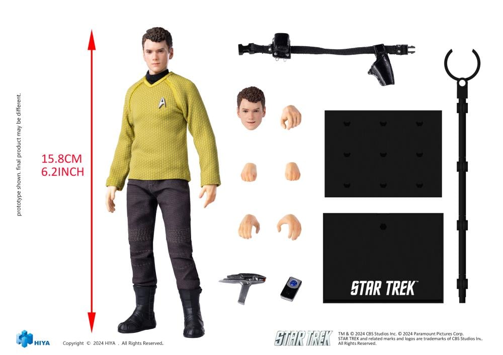 Hiya Toys Star Trek 2009 Exquisite Super Series Pavel Chekov 1/12 Scale PX Previews Exclusive Action Figure - View 16
