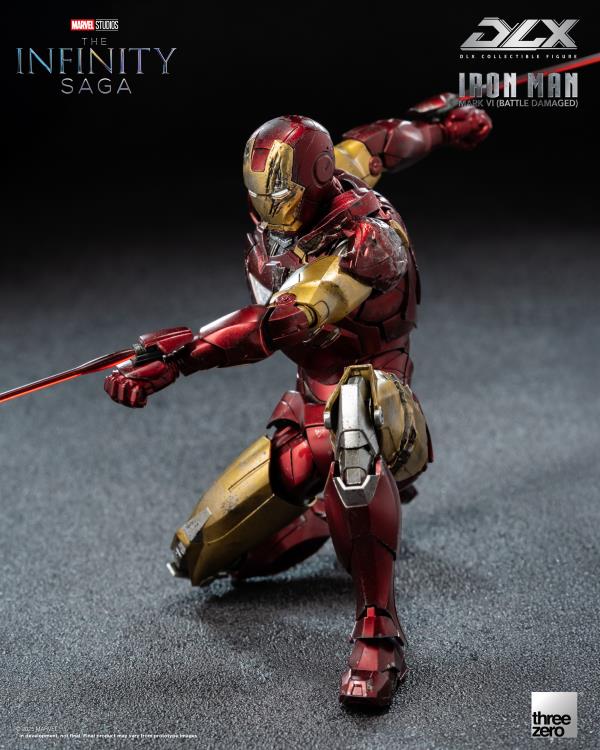 threezero Marvel Infinity Saga DLX Iron Man Mark 6 (Battle Damaged Ver.) 1/12 Scale 7-Inch Action Figure - View 14