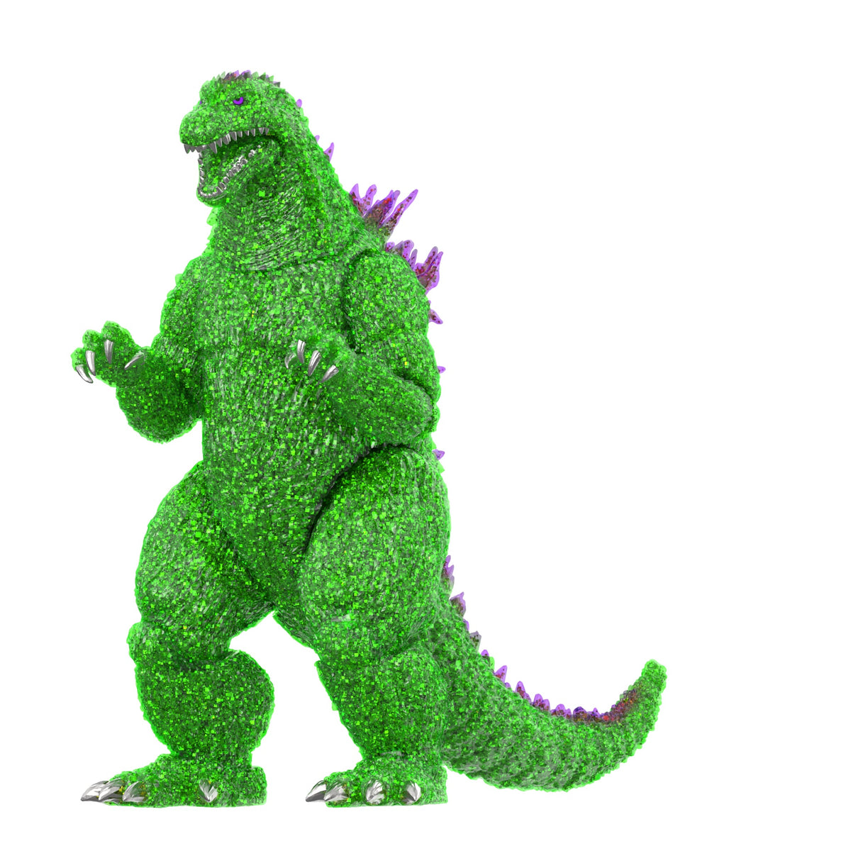 Super7 Toho Super Kaiju Color Shock Godzilla (2002) Glitter Green 5.5-Inch Action Figure - View 4