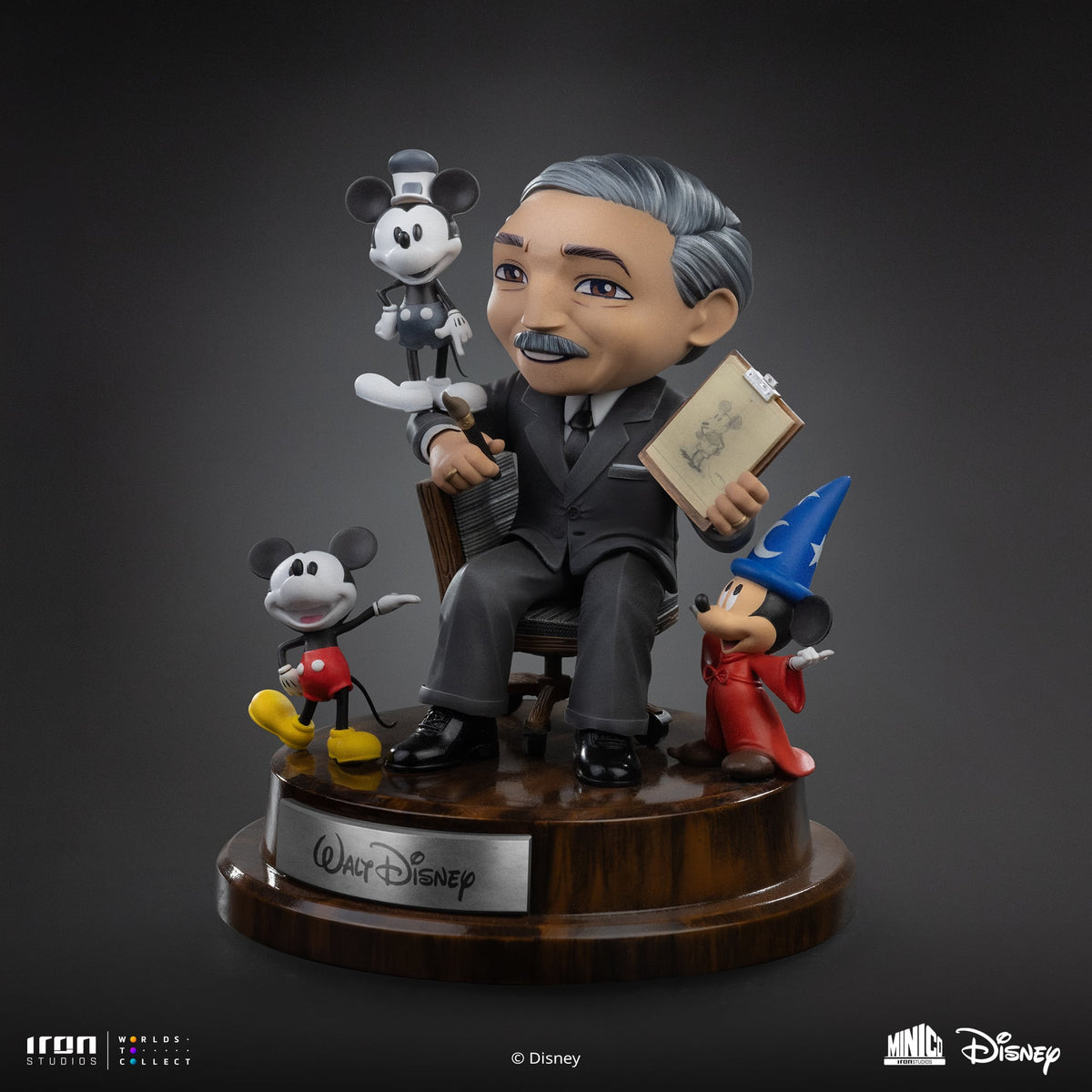 Iron Studios Disney MiniCo Walt Disney Figure with Mickey Mouse - View 4