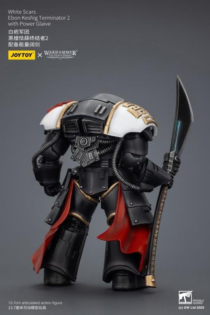 JoyToy Warhammer The Horus Heresy White Scars Ebon Keshig Terminator with Power Glaive 1/18 Scale Action Figure (Ver. 2) - View 7